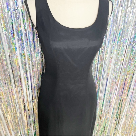 Watters & Watters Vintage Black Silk Black Tie Gown Formal Size 4 - Picture 3 of 10